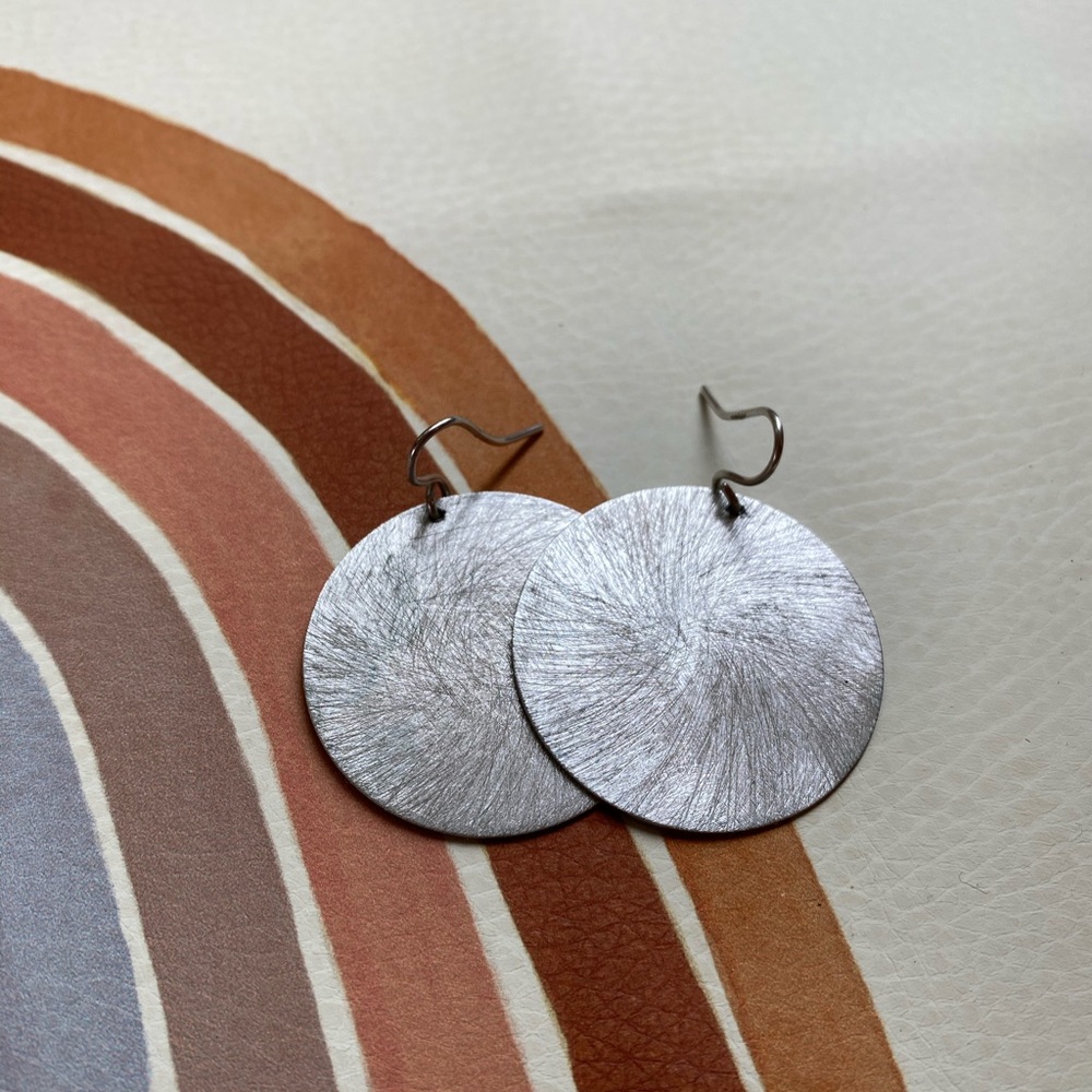 Distressed Silver Earrings